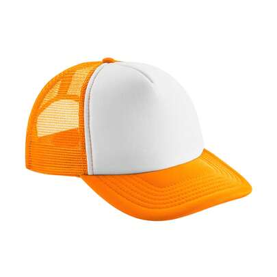 Beechfield Vintage Snapback Trucker Cap (Orange/White)