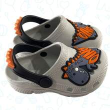 Children's Babouche Or Crock Sandal For Boys Dinosaur Print Dino Soft, Light And Comfortable - 灰色 - 查看 3