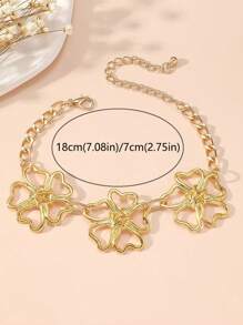 1pc Stylish & Innovative Gold Color Floral Design Bracelet For Women, Wedding Gift Suitable For Women, Flower Cutout Bracelet, Great For Mother's Day, Weddings, Daily, Vacation, Party Wear,Mom,Mother's Day,Gift