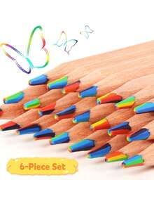 24 Pack 7-In-1 Rainbow Colored Pencils, Bulk Pencils, Perfect For Easter Basket Stuffers, Birthday Party Favors, Classroom Rewards, Goodie Bags, School Supplies, Christmas Stocking, Halloween Treats, Vibrant Multi-Colored Drawing For Crafts, Coloring Books, DIY Kits, Teacher Gifts, Student Incentives, Party Decor, Back To School - Multicolor - View 13