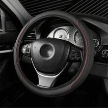 Cubierta de volante de coche de PU premium - Cubierta de volante universal de 15 pulgadas para hombres y mujeres, cubierta protectora de volante de automóvil antideslizante y transpirable para ruedas de 37 - 38 cm