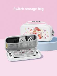 Bolsa de almacenamiento/Estuche protector 2 en 1 con diseño de conejo y fresa, compatible con Switch 2/Switch OLED/Switch NS, con soporte incorporado, almacena hasta 10 tarjetas de juego, portátil, anti-caída y anti-presión - Multicolor - Ver 4