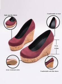 Women's Criss-Cross Elastic Wedge Slip-On Loafers, Versatile Chunky Platform Shoes, Stylish & Comfortable, 10cm Thick-Soled
