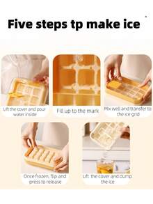 1 pieza Molde de cubitos de hielo de inyección de agua sin contacto, herramienta para hacer cubitos de hielo para el hogar - Multicolor - Ver 5