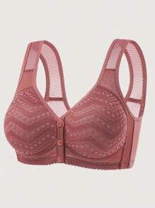 6 Peças Sutiãs de Lingerie Sem Fio com Estampa Floral, Sutiãs de Lingerie Confortáveis com Fechamento Frontal para Mulheres