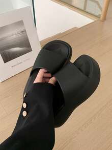 XIXITIAO 1 双 EVA 厚底塑料拖鞋，防滑软底云拖鞋，时尚多色简约厚底防滑休闲拖鞋，男女皆宜，适合所有季节居家、海滩、浴室使用