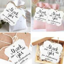 50pcs/100pcs Thank You For Celebrating With Us. Handmade Tags, Gift Decorations, Blank Price Tags