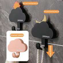 1 Pc Sun Moon Adhesive Hook No Hole Door Rear Wall Hanging Strong Load Bearing Party Activities No Trace Hook