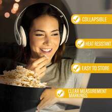 Mikrowelle Popcorn Popper, zusammenklappbare Silikon Popcorn Maker Microwavable Schüssel mit Griffen, spülmaschinenfest