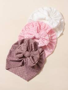 3 件装婴儿帽，蝴蝶结帽，柔软，透气，舒适，春夏系列，薄款帽子，女婴帽，小女孩春夏服装 - 彩色 - 查看 6