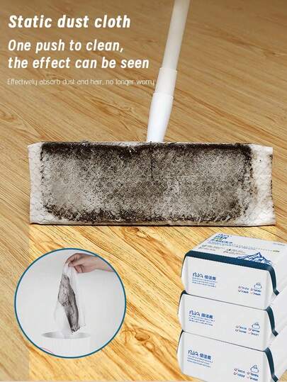 30/60/120/240件[30件一袋] 超细纤维清洁拖把替换垫，平板拖把布，一次性拖把，干湿两用，易于清洁，清洁用品，返校用品