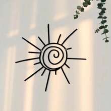 Hello Young Bohemian Sun Burst Metal Wall Art,1pc Transverse Orientation Sunburst Wall Hanging Decor,Outdoor Indoor Beach Sign Poolside Artwork,Power-Free Metal Wall Pediments,Featherless,Home Decor ,Room Decor,Wall Decor Bedroom Decor