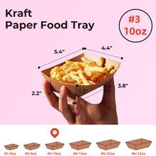 50Pcs/Pack Brown Kraft Paper Food Trays - Heavy-Duty Disposable Food Boats For Fries Nachos Hot Dog Taco BBQ Party Picnic Wedding - Multicolor - View 14