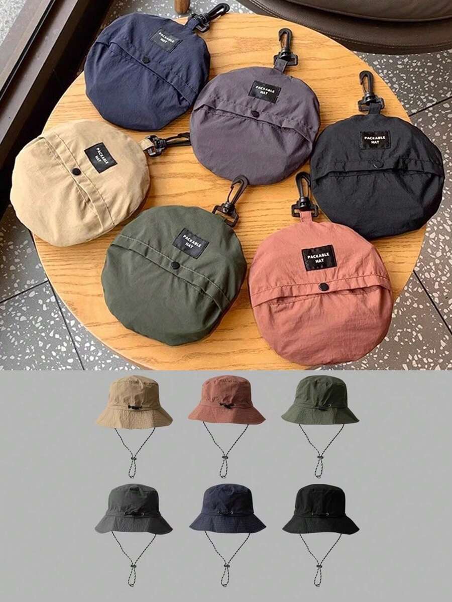 1Pc Unisex Foldable Outdoor UV Protection Bucket Hat, Waterproof Quick-Drying Bucket Hat, Summer Breathable Outdoor Sun Hat Is Suitable For Fishing, Mountaineering, Hiking, Traveling, Camping, Vacation Graduation