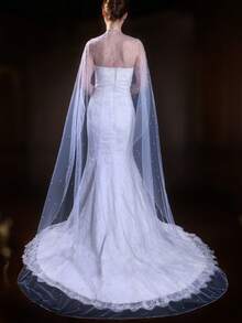 1 pieza Chal nupcial hecho a mano con cuentas, adecuado para bodas, fotografía, regalo, pasarela, accesorio de vestido de novia - VG17A - Ver 3