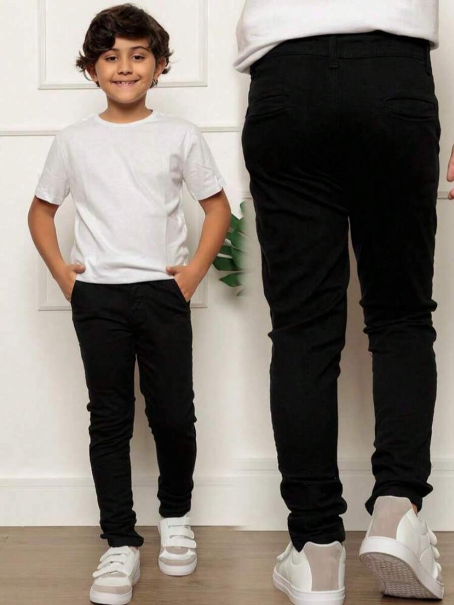 Calça Jeans Sarja Premium Denim para Meninos Masculina Festas Social Camisas Estilosa Color