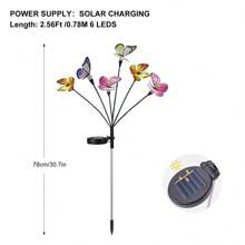 1pc Solar Butterfly Firefly Light, Waterproof Solar Butterfly Light, Solar Garden Light, Outdoor Solar Light Suitable For Courtyard Lawn Garden, Flower Garden Trail, Passage, Camping Decoration