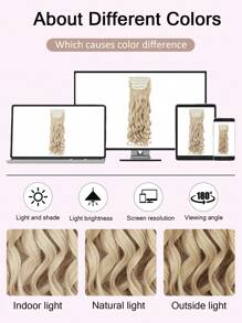 Clip In Hair Extensions, 20 Inch Long Wavy 4PCS Hair Extensions Natural Soft Synthetic Fiber High Temperature Heat Resistance Clip In Hairpieces For Women Weddings Party Daily Use