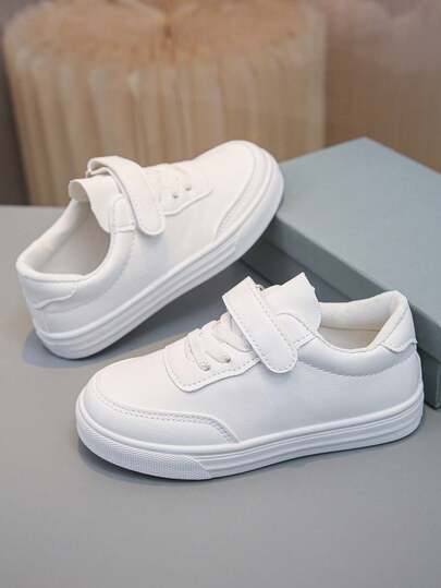 Fashionable Unisex Casual Hook And Loop Children's Sports Shoes For Boys And Girls, Whiteboard Shoes, Very Suitable For Back To School Season