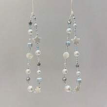 纯手工ins风海盐星贝壳手机挂绳串珠DIY相机装饰，清新唯美