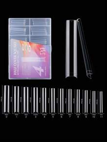 1Box 5XL Extra Long Full Cover Nail Tips False Nail Tip Acrylic Extension Straight Manicure Nail Salon Press On Nails Tip - 彩色 - 查看 3