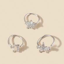 1pc Fashionable Minimalist Copper 5-Leaf Crown Shape Zirconia Stone Nose Ring, Versatile 1-Time Use Nose Stud/Clip On Jewelry, Suitable For Women Daily Wear, Body Piercing Accessories, Friend Gift