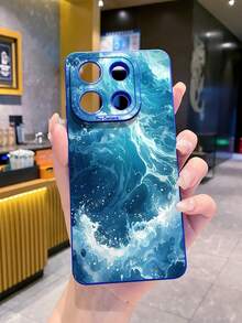Ốp lưng điện thoại chống sốc họa tiết sóng biển trắng và xanh dương Ocean 1pc, tương thích với các dòng điện thoại Galaxy, Infinix, Redmi, OPPO, VIVO và Realme. Đây là phiên bản quốc tế, không phải phiên bản nội địa. - Màu xanh lam - Xem 3