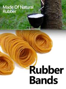 Strong Elasticity 500pcs Yellow Multi-Purpose Rubber Bands, Diameter 38mm Bubble Ring, Elastic Bands, Natural Rubber For Office, School & Home Use, Made Of Synthetic Rubber Back To School