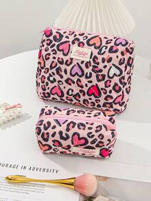 1 Piece Leopard Print Storage Pouch Makeup Bags Set Home Travel Daily Use Storage Pouch Makeup Bags Tampon Bag The Gift For Sister,Teacher And Friend Anniversary Gift Wedding Bridesmaid Gift Makeup Bags Quilted Makeup Pouch For Living Room Aesthetic Floral Toiletry Bag For Women Girls Holiday Essentials Holiday Travel Essentials Travel Bag Travel Accessories