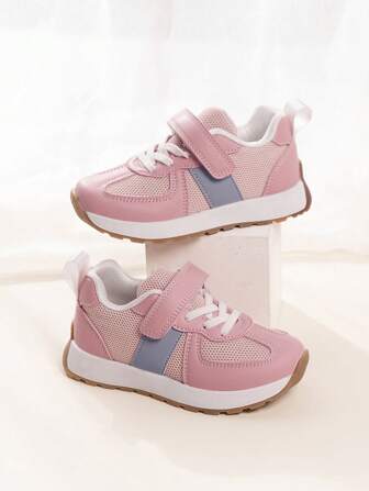 1 Pair Girls/Children Mesh Comfortable Simple Design Durable Non-Slip Sneakers, Versatile To Pair With Dresses, Suitable For Spring/Summer/Autumn