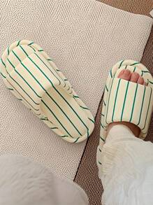 XIXITIAO Sandales rayées vintage intérieures XIXITIAO, sandales plates décontractées pour couples, absorbantes et respirantes, sandales de maison/salle de bain toutes saisons, sandales plates anti-dérapantes à blocs de couleurs pour femmes