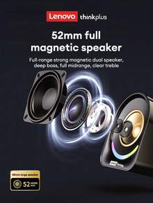 Lenovo 联想 A02 双扬声器台式迷你双扬声器，带低音炮、环绕声、RGB 灯光效果、有线和无线模式，用于 USB/3.5 毫米连接，台式电脑扬声器 - A02雙音箱 - 查看 4