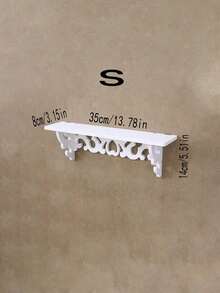 1pc Simple Farmhouse Style Display Rack, Wall Mount Storage Shelf, Decor Piece, Floating Bookshelf, No Drill Needed - White - View 6