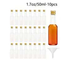 Paquete de 25, Mini botellas de licor, 0.83oz 1.7oz 3.3oz Botellas pequeñas vacías de plástico con tapas de rosca, botellas para shots, envases para bebidas, botellas de vino reutilizables, botellas de espíritu vacías, botellas de jugo, botellas de alcohol, botellas de salsa para bodas, fiestas, suministros para fiestas de Navidad, accesorios portátiles de almacenamiento