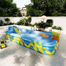 1pc Inflatable Swimming Pool, Outdoor Backyard Pool, Indoor Bathtub, Pink Or Blue Color Optional (Only The Swimming Pool Is Included, No Other Accessories Are Included, The Slide Needs To Be Purchased Separately), Beach Essentials, Beach Accessories, Pool Float