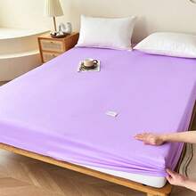 Solid Color Simple Fitted Sheet, Versatile For All Seasons