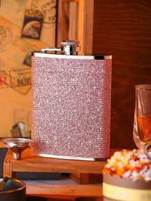 1pc Stainless Steel Shiny Portable Hip Flask, 8oz Capacity, Suitable For Drinking Alcohol, Coffee, Milk, Beverages, Outdoor Camping, Holiday Parties, Perfect Gift For Father's Day, Valentine's Day, Boyfriend/Husband - Multicolor - View 11