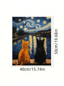 1 Set süßes Katzenmotiv DIY Digitales Ölgemälde Set. Sorgfältig gestaltetes Kunstwerk, um Ihre Persönlichkeit durch lebendige Farben zum Ausdruck zu bringen und Ihren Raum zu dekorieren.
