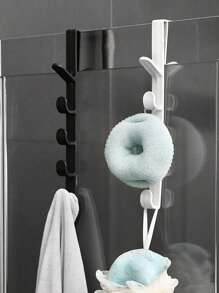 2pcs 5 Layers Over The Door Hook Organizer Rack Hanger Backpack Handbag Door Hook,Easy Install Door Hanging Hooks Bedroom Door Hanger Clothes Hanging Rack, Over The Door Plastic Home Storage Clothes Hanging Rack