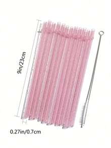 12pcs Reusable Straws With Cleaning Brush, Plastic Glitter Unbreakable Drinking Straw, For Travel Tumbler Replacement Straw, Water Bottle Accessories, 9" Long Hard Tumbler Replacement Straws For 20 OZ 30 Tumbler - Multicolor - View 5