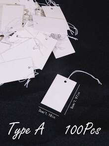 20/50/100张牛皮纸标签，附弹力绳。价格标签、便签标签、礼品标签。 - 白色 - 查看 24