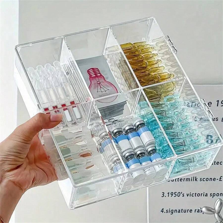 Makeup Storage Box With Cover, Multi-Compartment Organizer For Beauty Products, Perfumes, Lipsticks - Various Sizes Available For Home Use Bag,Room Decor, Bags,Makeup Bag,Vanity,Travel,Make Up Bag,Travel Essentials,Organizer,Storage,Travel Essential,Makeup Organizer,Makeup Bags,Make Up Organizer,Organiser,Toiletry Bag,Desk Organiser,Cosmetic Bag,Makeup Pouch,Make Up Organize,Vanity Accessories,Make Up Pouch,Make Up Bags,Jewellery Box,Pouch,Makeup Brush Holder,Brush Holder,Perfume Organiser,Pouch Bag - Multicolor - View 1