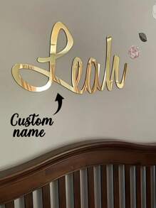 1pc, Custom Brand Logo (Natural Wood Color For Wood Material, Other Colors For Acrylic Material), Elegant Letter Decoration, Seven Colors To Choose From, High-Quality Acrylic Material, 2D Flat, Party, Birthday, Living Room, Bedroom, Nursery And New House Party Birthday Party Decoration, No Electricity Required, Room Decoration, Autumn Home Refresh, Scandinavian Cozy Home,Home Harmony