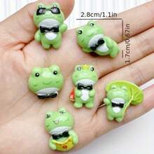 6pcs/Set - Cute Cartoon Frog Shape Refrigerator Magnets, Decorative Round Fridge Stickers For Office, Kitchen, Whiteboard, Food Storage And Dishwasher - Perfect For Holiday Home Decor And Valentine's Day Gift