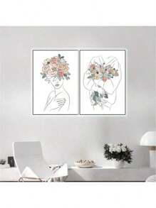 1/6PCS Optional Frame Posters Wall Arts Modern Abstract Minimalist Wall Art Posters Living Room Decor ,Wall Art With Frame