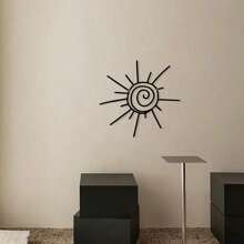 Hello Young Bohemian Sun Burst Metal Wall Art,1pc Transverse Orientation Sunburst Wall Hanging Decor,Outdoor Indoor Beach Sign Poolside Artwork,Power-Free Metal Wall Pediments,Featherless,Home Decor ,Room Decor,Wall Decor Bedroom Decor