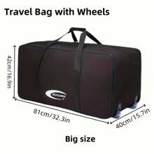 1pc Extra Large Rolling Luggage Bag, Big Size Portable Travel Bag, Foldable Travel Bag, Multi-Function Suitcase - Elongated Handle Design, Upgraded Smooth Crystal Wheels - Suitable For Long And Short Trips, Outings, Moving, College