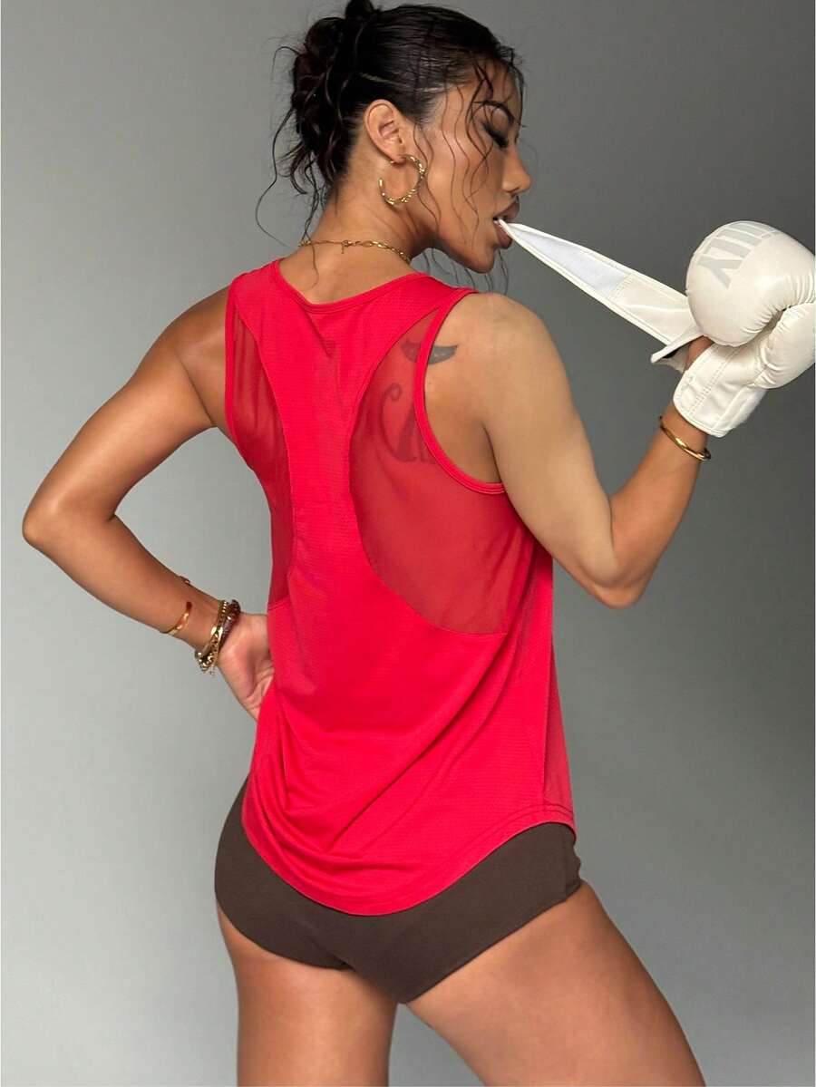 Sport Studio 纯色镂空后背运动背心健身背心游戏套装背心