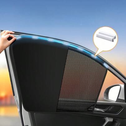 Lưới che nắng cửa sổ xe hơi từ tính, lắp đặt bằng nam châm, cách nhiệt, không gây hư hại.
