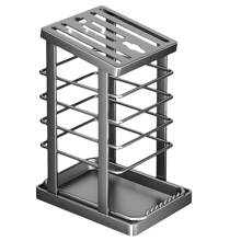 Stainless Steel Knife Holder - Kitchen Countertop Organizer With Drain Tray, Space-Saving Cutlery Storage